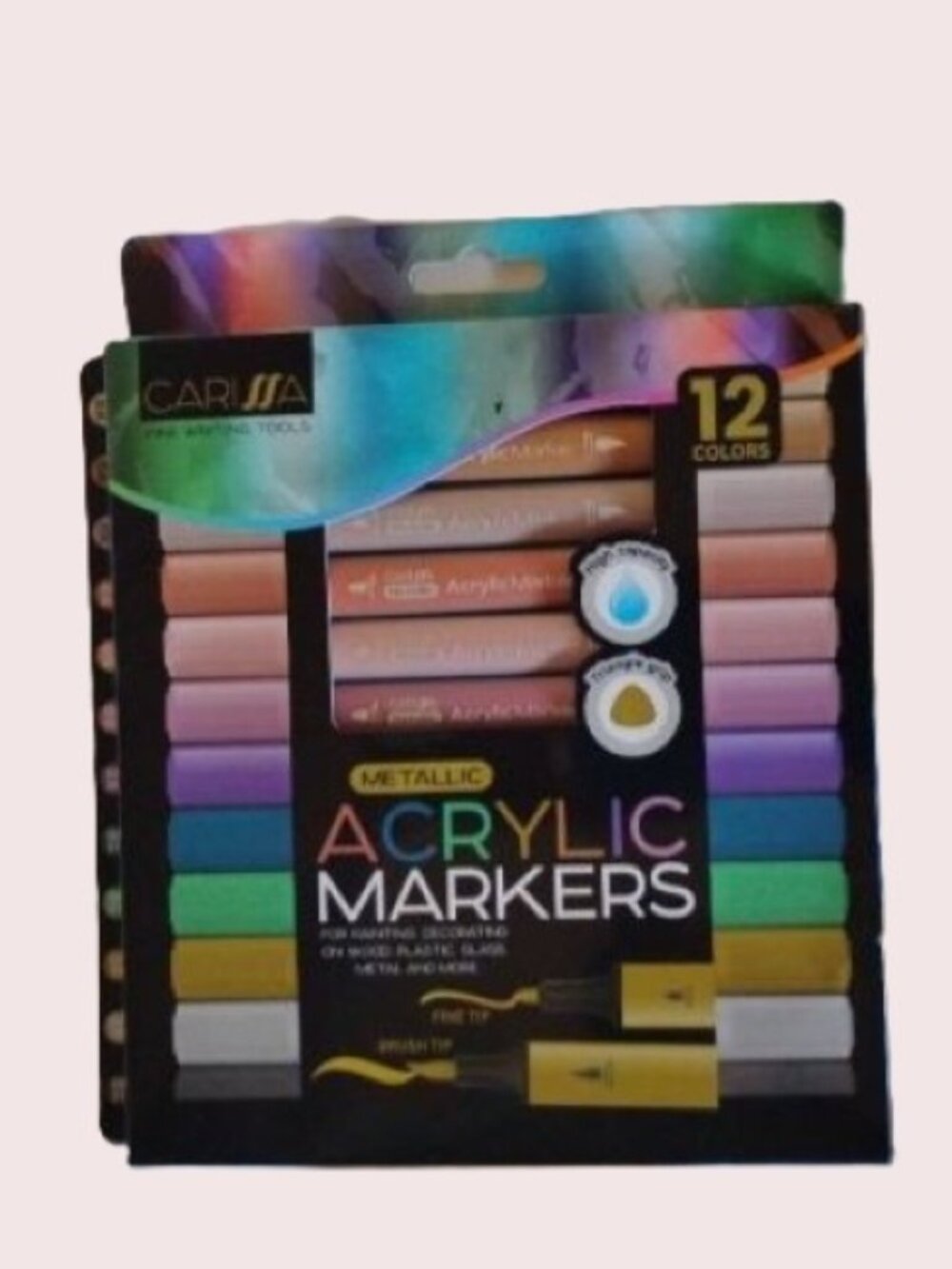 Carissa ~ Vibrant Metallic Acrylic Markers ~ Set of 12